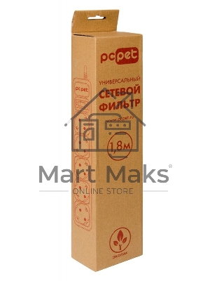 Сетевой фильтр PC Pet AP01006-1.8-GR 1.8 м (5 розеток) серый