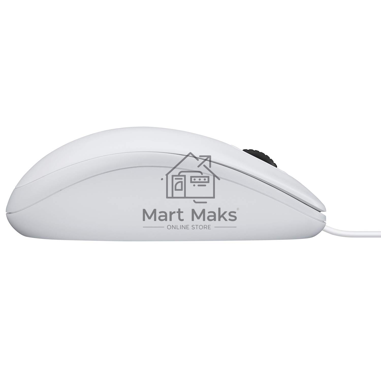 Мышь проводная Logitech B100 белый, 1000 dpi, USB, кнопки - 3