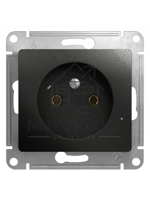 Механизм розетки 1-м СП Glossa 16А IP20 без заземл. антрацит SchE GSL000741