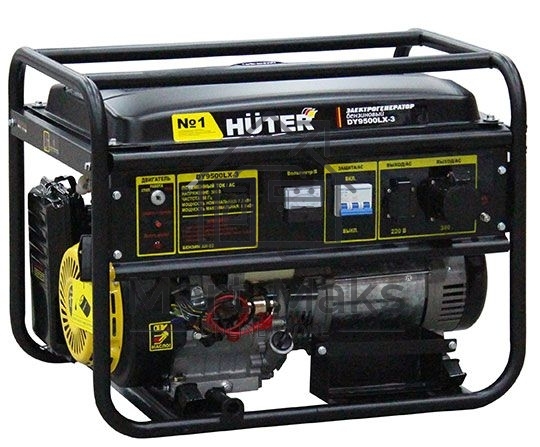 Электрогенератор бензиновый Huter DY9500LX-3, 8кВт, 91 дБ, 81 кг