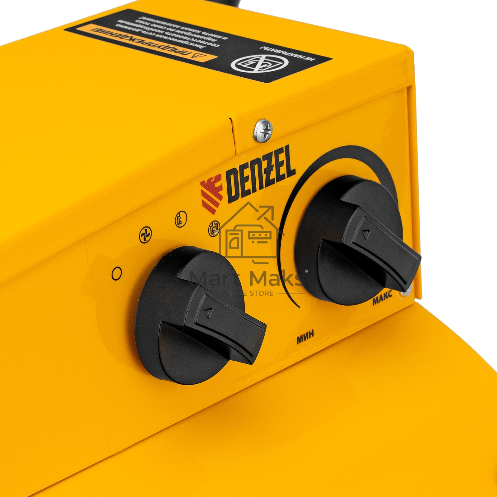 Тепловая пушка Denzel SFH-15000, 400 В, желтый, 120/9000/15000 Вт, 150 м2, термостат