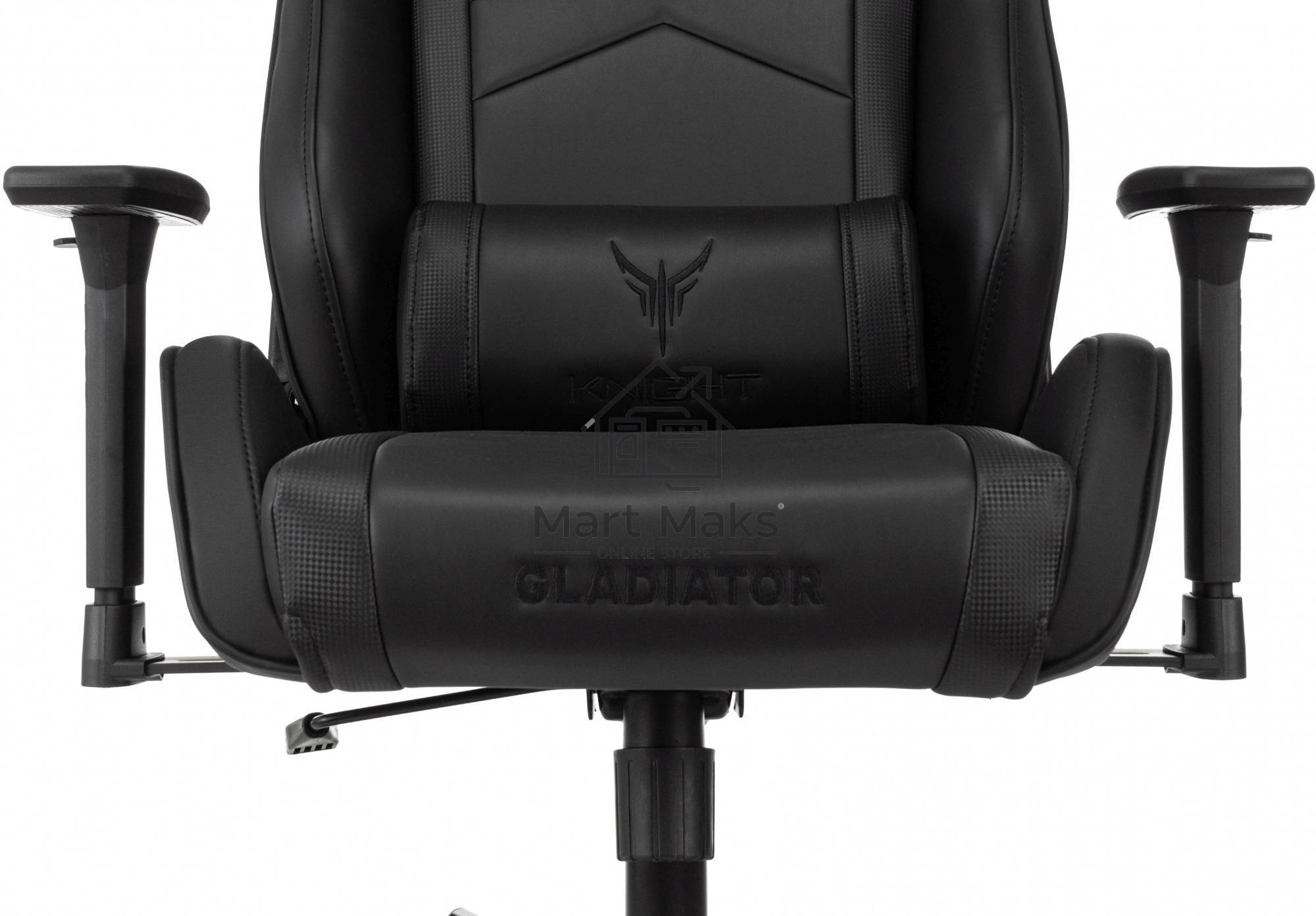 Кресло игровое Knight Gladiator черный, эко.кожа, крестов. металл
