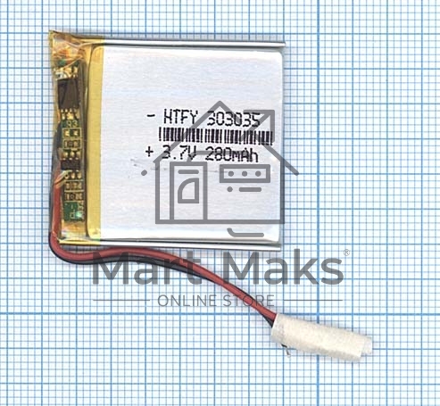 Аккумулятор Li-Pol (батарея) 3*30*35мм 2pin 3.7V/280mAh