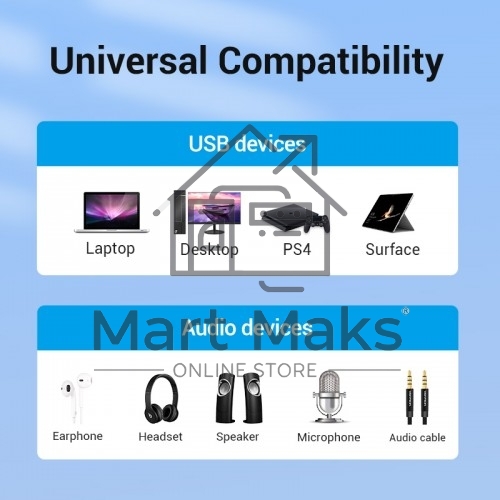 Внешняя звуковая карта Vention USB c регулятором громкости Черная