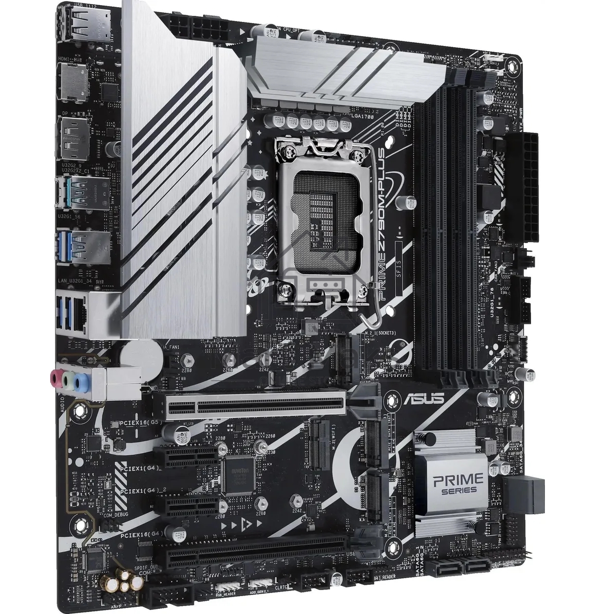 Материнская плата ASUS PRIME Z890M-PLUS WIFI, LGA 1851, Intel Z890, 4xDDR5, 6xSATA, 3xM.2, 1xPCIe 5.0 x16, 1xPCIe 4.0 x4, 2xPCIe 4.0 x1, 1xHDMI, 1xDP, 1x2.5Gb LAN, 2xUSB-A 2.0, 4xUSB-A 3.2 Gen 1, 1xUSB-A 3.2 Gen 2, 1xUSB-C 3.2 Gen 2x2, 3x3.5 мм, 7.1, mATX