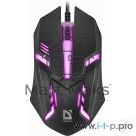 Мышь проводная Defender Cyber MB-560L черный, 1200 dpi, USB, кнопки - 3