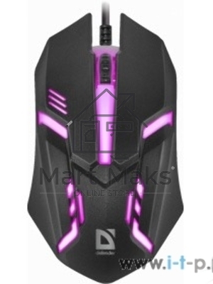 Мышь проводная Defender Cyber MB-560L черный, 1200 dpi, USB, кнопки - 3