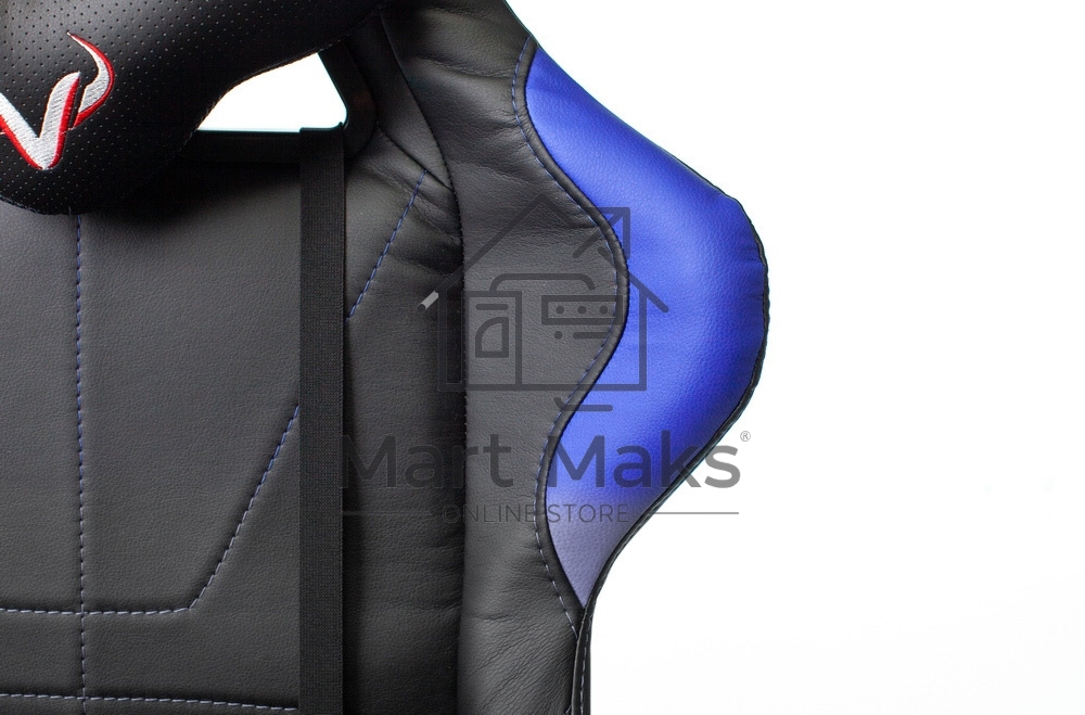 Кресло игровое Бюрократ VIKING 5 AERO BLUE черный/синий искусственная кожа
