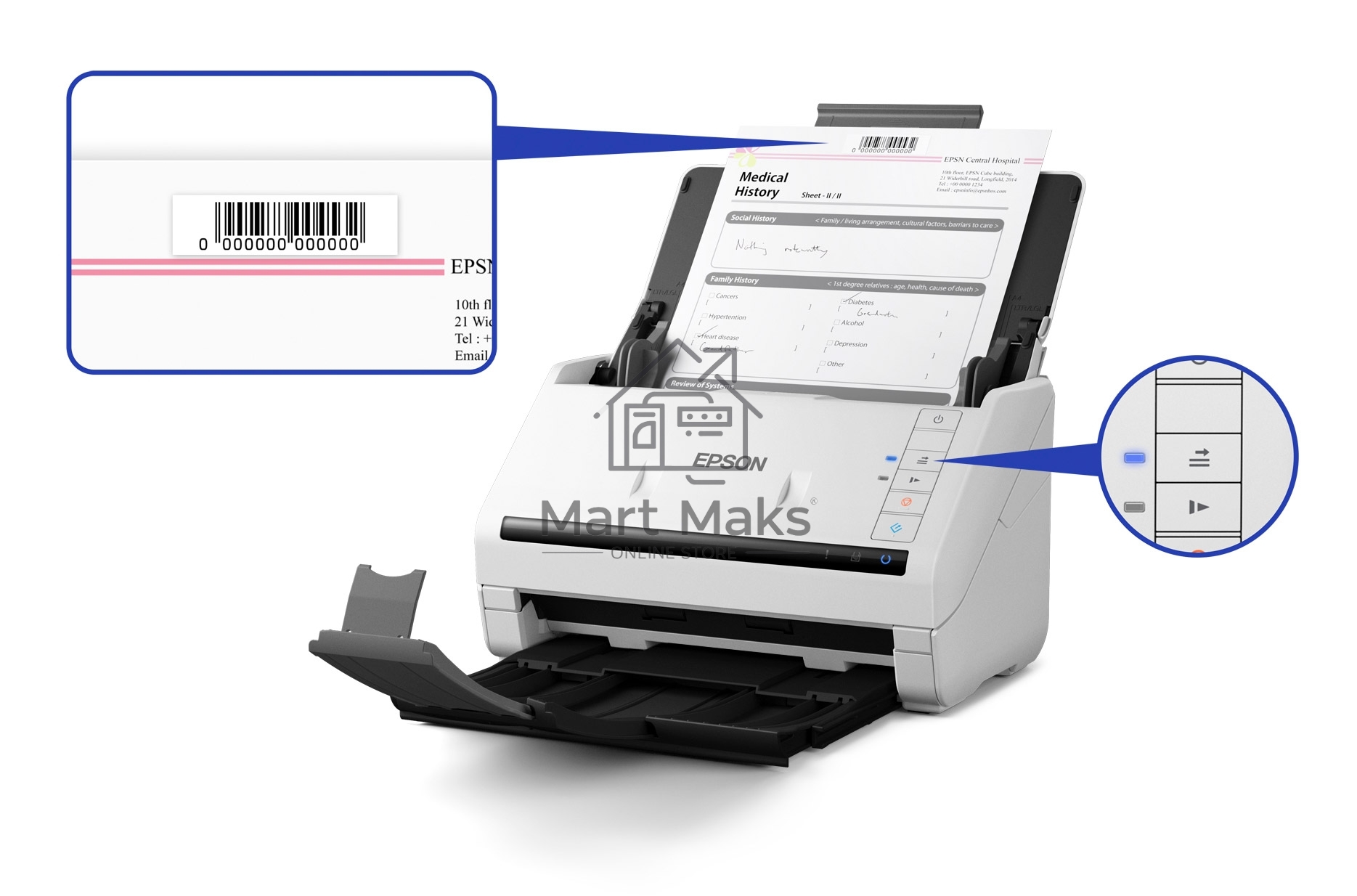 Сканер Epson WorkForce DS-530II A4