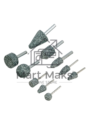 Набор шарошек абразивных для дрели (ПШМ), 63С, 10 шт. Denzel