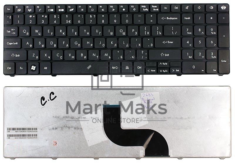 Клавиатура для ноутбука Packard Bell TM81 TM86 TM87 TM89 TM94 TM82 TX86/NV50 черная