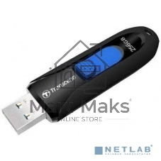 Флешка USB Transcend JetFlash 790 (TS256GJF790K), 256Gb, USB 3.1, R/W 90/40, черный/синий