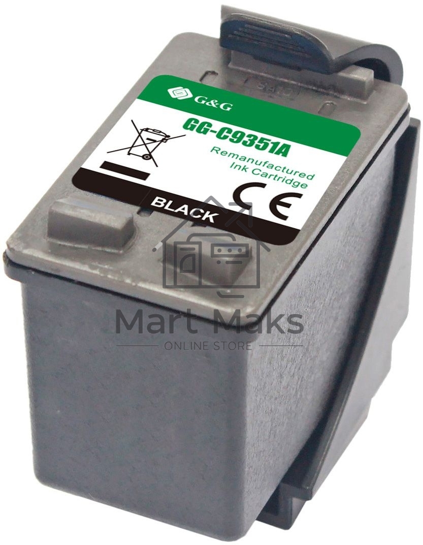 Картридж струйный G&G GG-C9351A черный (17мл) для HP DJ 3920/3940/D1360/D1460/D1470/D1560/D2330/D2360/D2430/D2460/F370/F375/F380/F2180/F2187/F2224/F2280/F2290/F4140/F4172/F4180/F4190