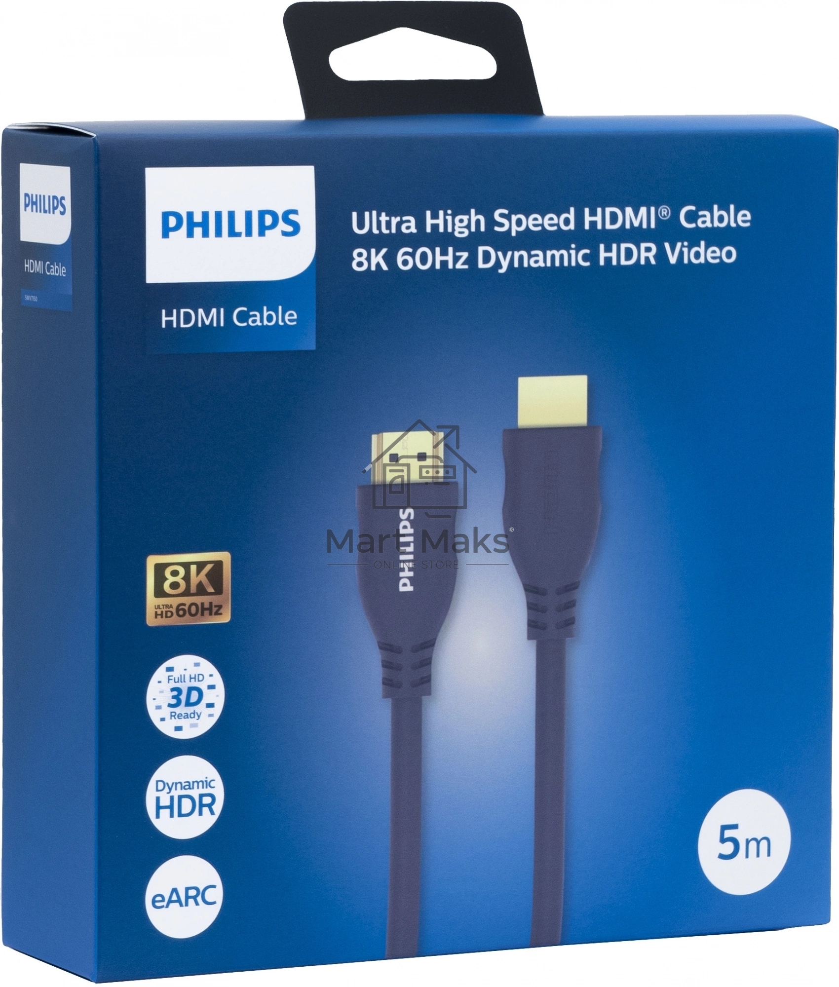 Кабель аудио-видео Philips 8K 60 Гц Ultra HD HDMI (m)/HDMI (m) 5м. позолоч.конт. серый