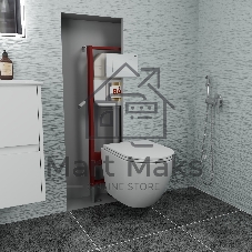 Комплект BAU 6 в 1: рамная инсталляция BAU NEO 45, унитаз подвесной безободковый торнадо Bau Dream 52х36 Hurricane-2, быстросъемное сиденье дюропласт микролифт, клавиша BAU Stil , белый глянец