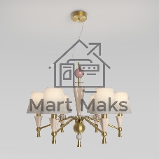 Умная люстра с декором из керамики 101014/6 латунь Smart