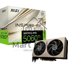 Видеокарта MSI RTX 5060 Ti 16G INSPIRE 2X OC, NVIDIA RTX 5060 Ti, 16 ГБ GDDR7, 128 бит, PCI-e 5.0, 1xHDMI, 3xDP, 2617 МГц