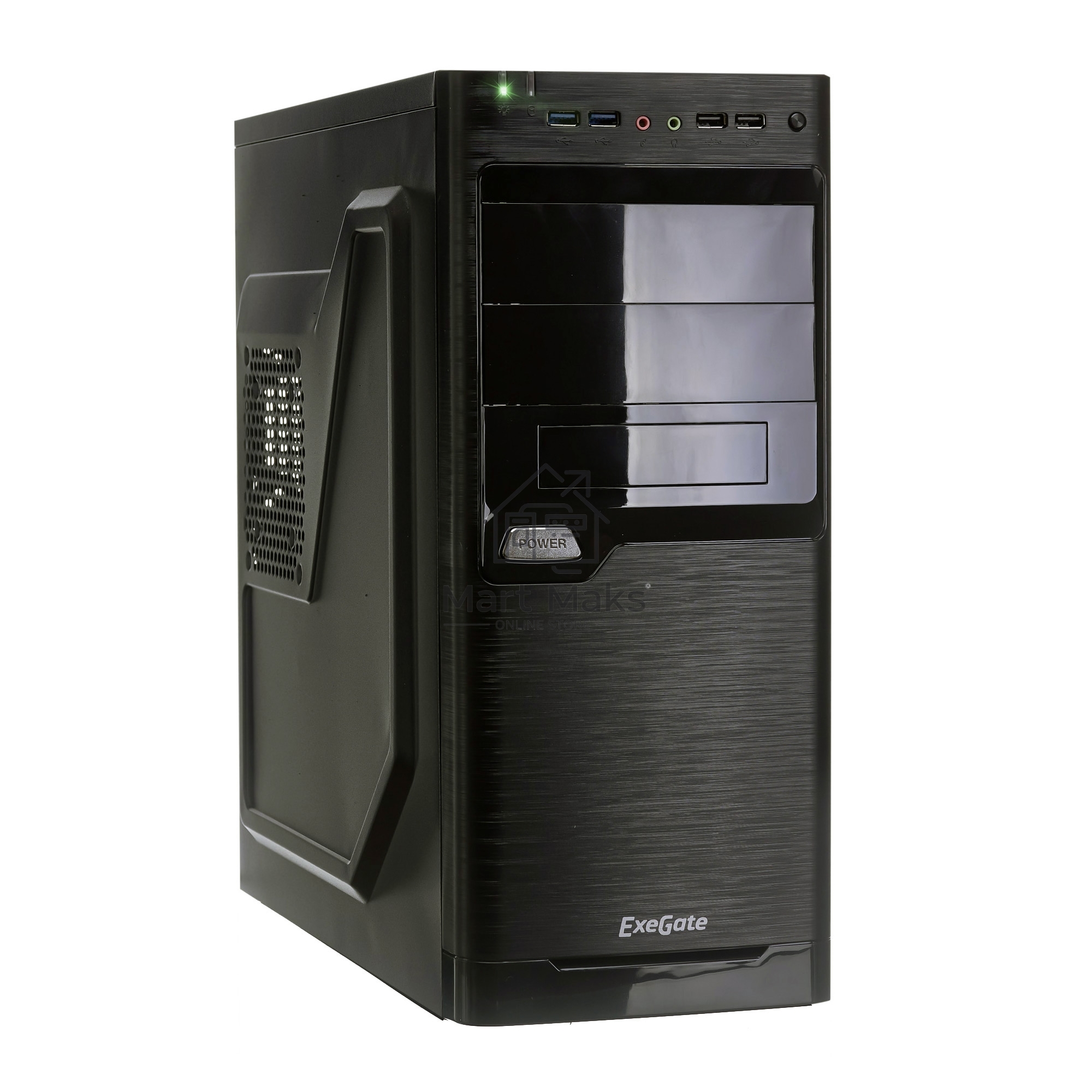 Компьютерный корпус Miditower Exegate XP-330U Black, ATX, <XP500, Black,120mm>, 2*USB+2*USB3.0, Audio