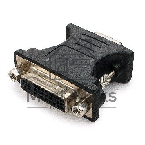 Переходник Cablexpert VGA-DVI, 15M/25F, черный, пакет (A-VGAM-DVIF-01)
