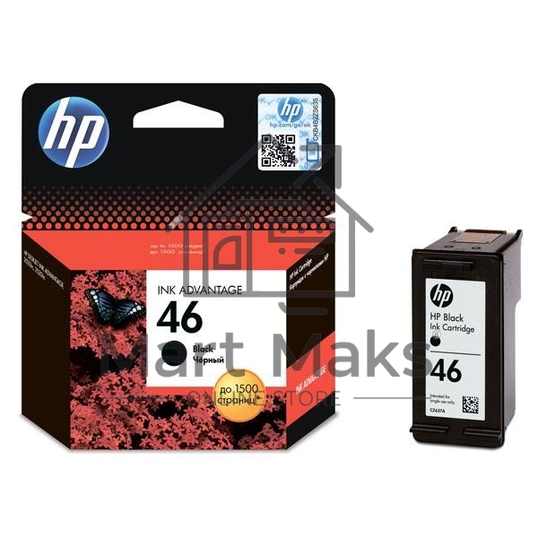 Картридж струйный HP 46 CZ637AE черный для HP DJ Adv 2020hc/2520hc (1500стр.)