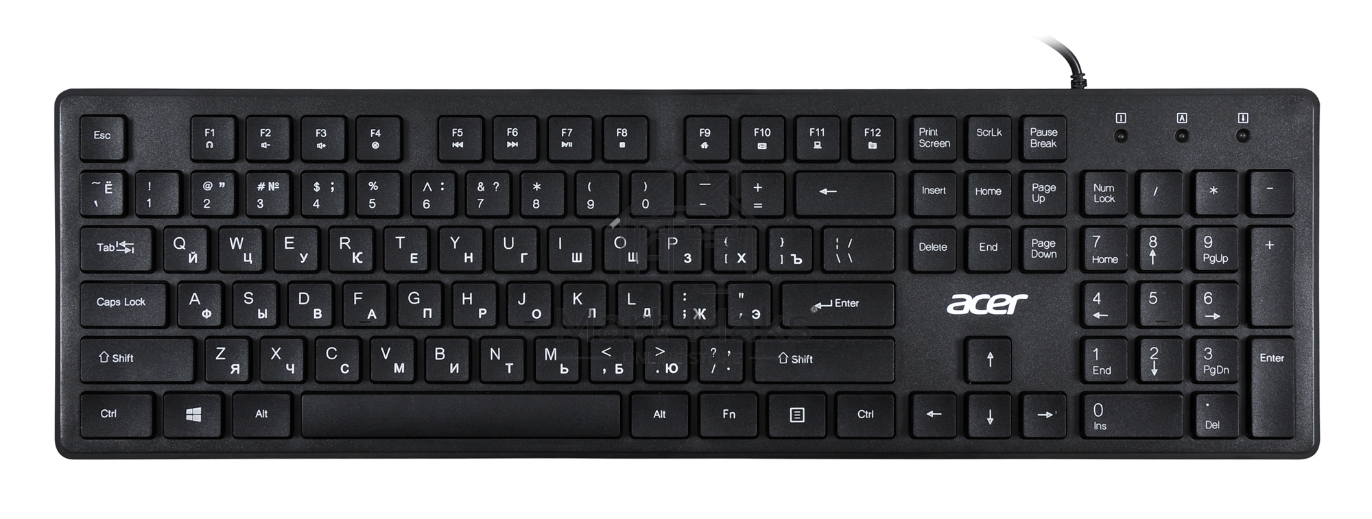 Клавиатура Acer OKW020 проводная, USB, черный