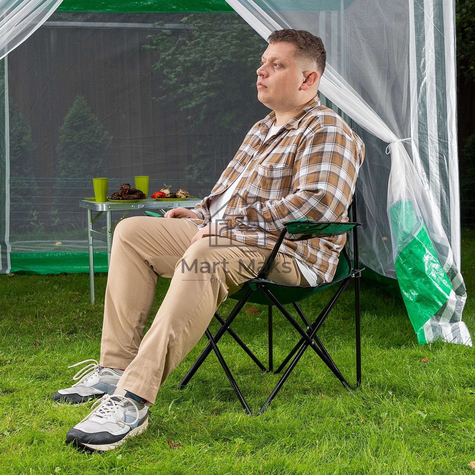 Стул складной PALISAD Camping с подлокотниками и подстаканниками 81х51х86 см 69608