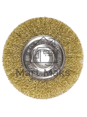 Щетка Matrix для УШМ, 175 мм, посадка 22,2 мм, плоская, латунированная витая проволока