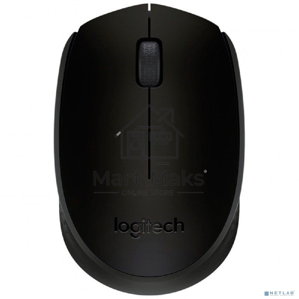Мышь беспроводная Logitech B170 черный, 1000 dpi, радиоканал, USB, кнопки - 3