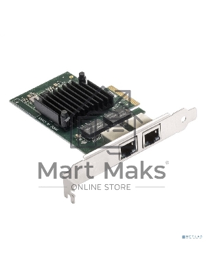 Сетевой адаптер ExeGate EXE-I350-T2V2 (PCI-E x4 v2.1, порты 2xRJ45 (медные), 10/100/1000Mbps, Gigabit NIC Intel Chipset NHI350AM2)