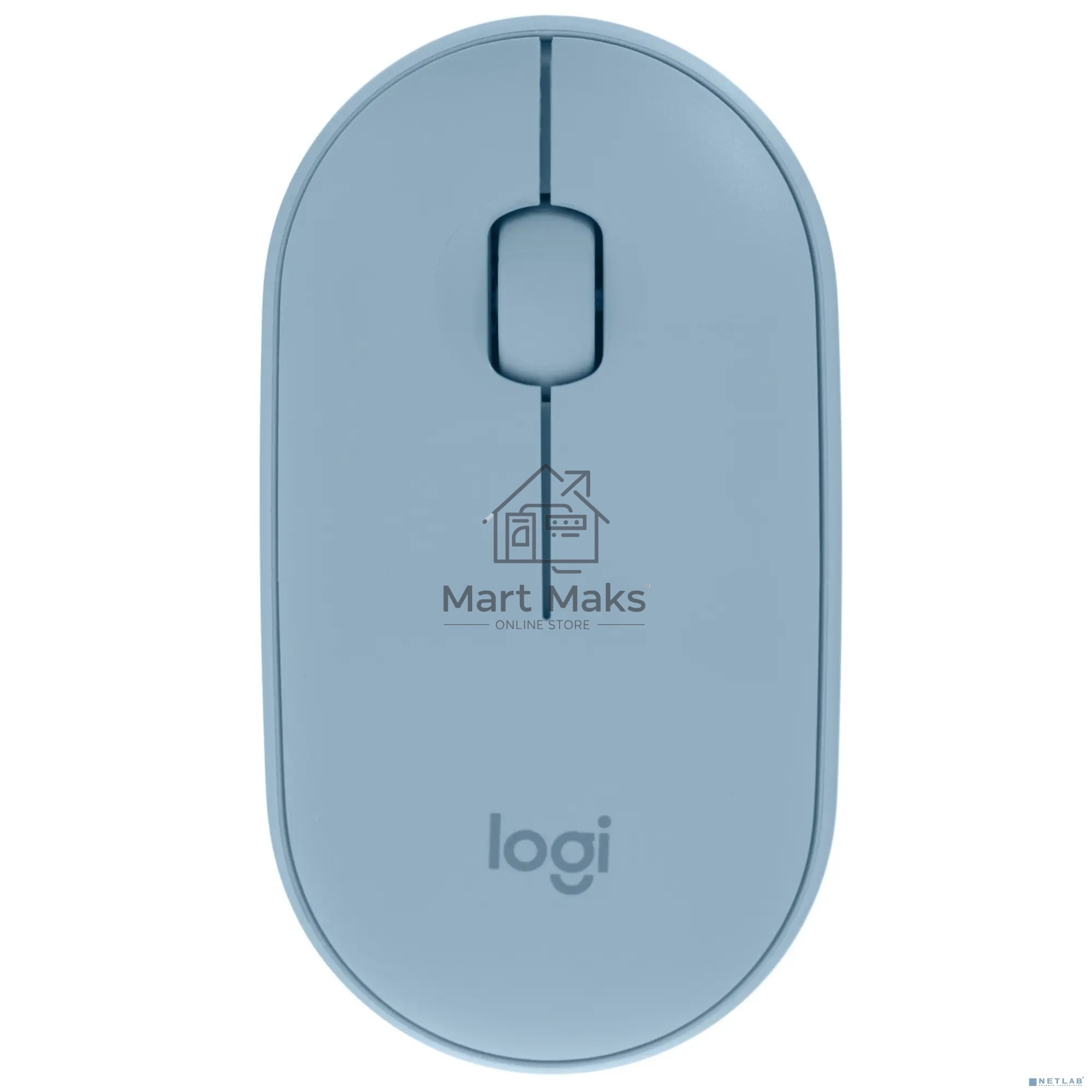 Мышь беспроводная Logitech Pebble M350 синий, 1000 dpi, радиоканал, Bluetooth, USB, кнопки - 3