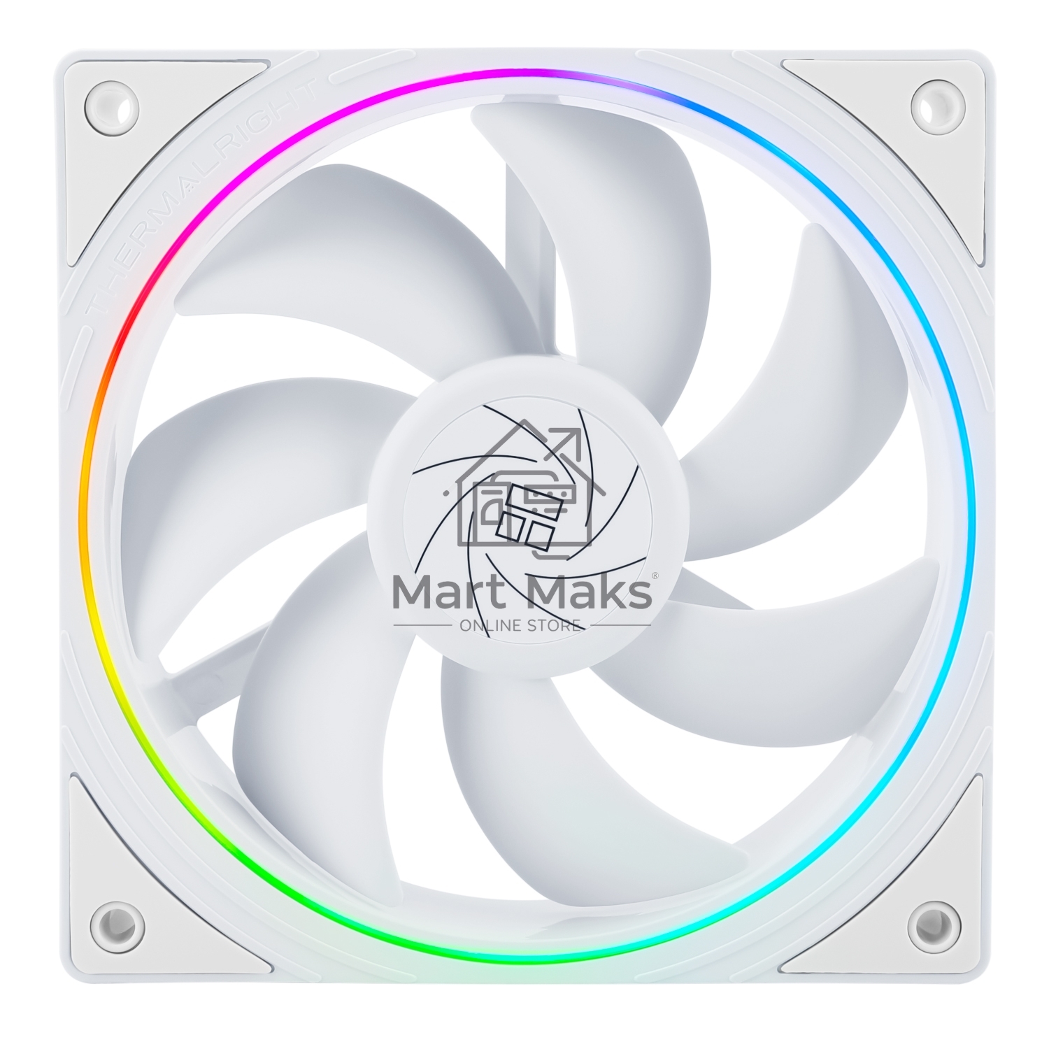Вентилятор корпусный Thermalright TL-S12-W (120x120x25mm, 4-pin PWM, ARGB, 47.6CFM, 23.2dBA, 1500RPM, White)