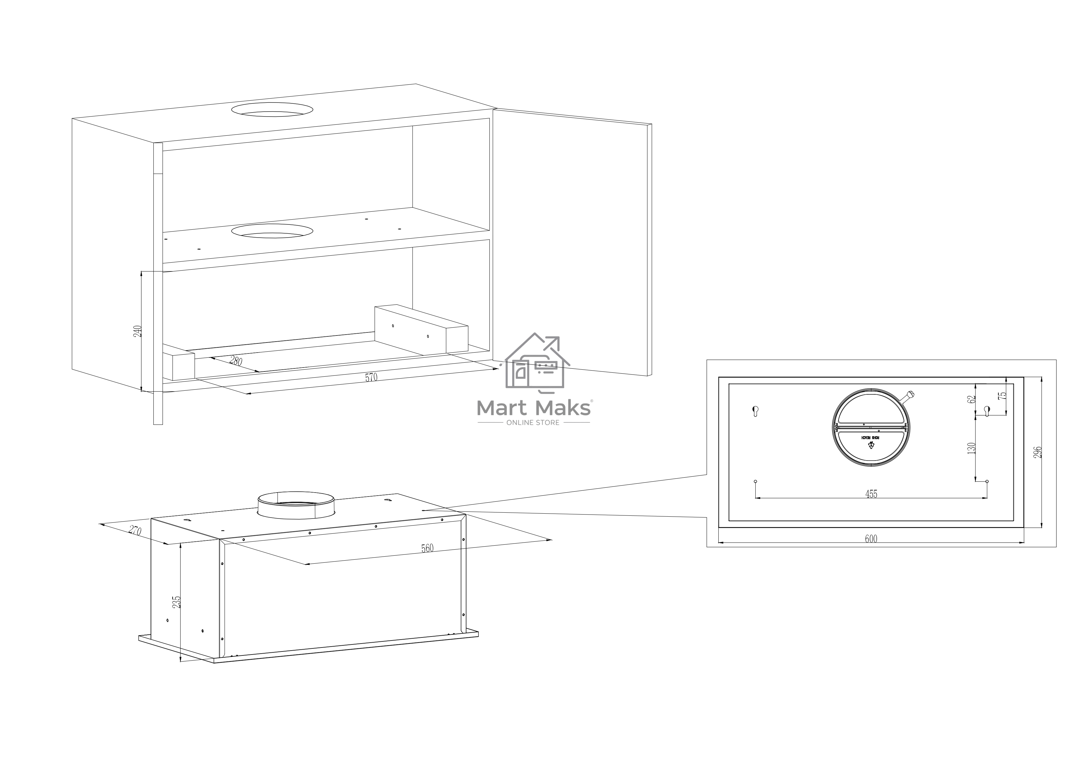Вытяжка встраиваемая Kuppersberg Inpush 60 B черный, 60 см, 780 куб. м/ч, 62 дБ Вытяжка встраиваемая Kuppersberg Inpush 60 B черный, 60 см, 780 куб. м/ч, 62 дБ