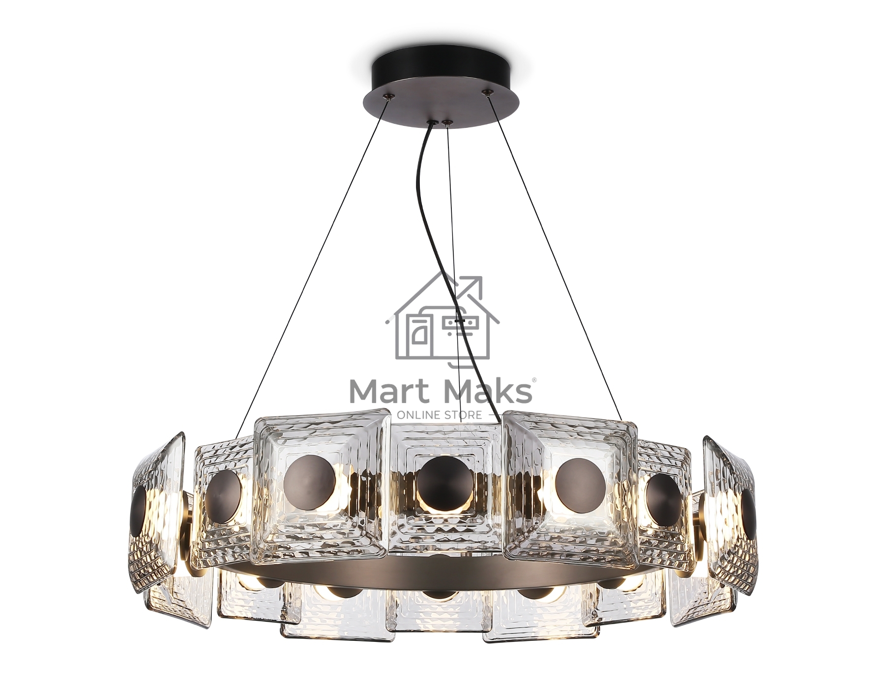 Светильник Ambrella light LH31030 GR/SM серый/дымчатый 72W 3000K D700*150