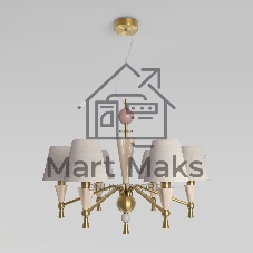Умная люстра с декором из керамики 101014/6 латунь Smart