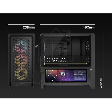 Корпус Corsair Frame 4000D LCD RS ARGB Black, Midi-Tower, чёрный, 4 x 120 мм