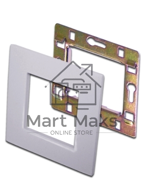 Рамка 1-постовая 45х45, с суппортом, белая