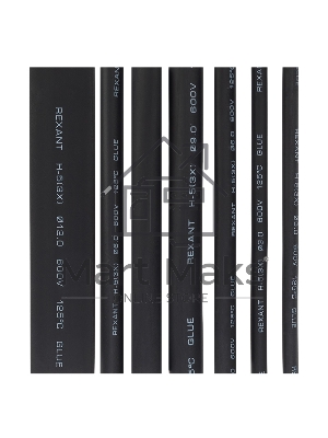 Набор термоусадочных трубок Rexant 29-0107 10 см №7 черные (КЛЕЕВОЙ)