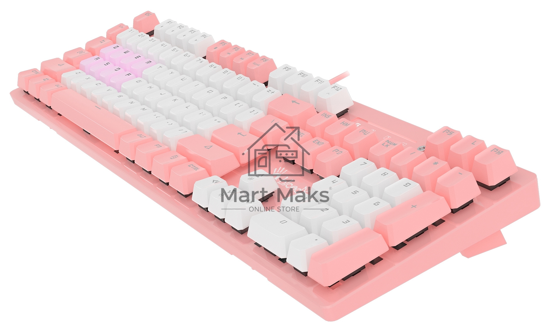 Клавиатура A4Tech Bloody B800 Dual Color проводная USB розовый/белый