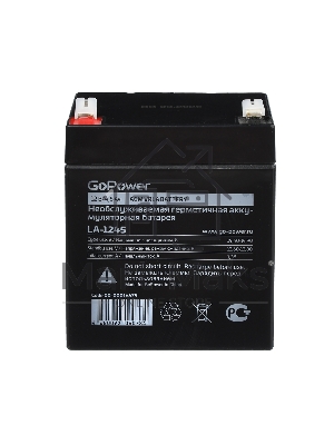 Аккумулятор свинцово-кислотный GoPower LA-1245 12V 4.5Ah (1/10)