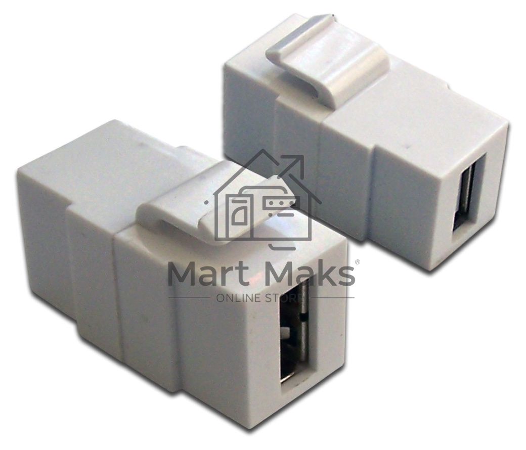 Модуль Keystone, USB 2.0, тип A, мама-мама, 180 градусов, белый