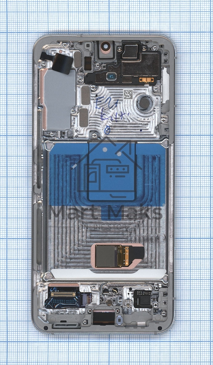 Дисплея для Samsung Galaxy S22 SM-S901B в сборе с тачскрином ServicePack, белый (GH82-27520B)