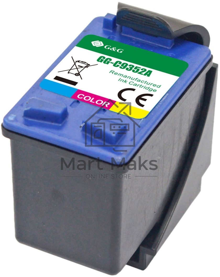 Картридж струйный G&G GG-C9352A многоцветный (11,4 мл) для HP DJ 3920/3940/D1360/D1460/D1470/D1560/D2330/D2360/D2430/D2460/F370/F375/F380/F2180/F2187/F2224/F2280/F2290/F4140/F4172/F4180/F4190
