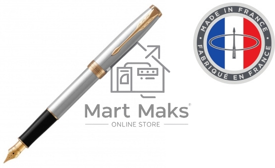 Ручка перьевая Parker Sonnet Core F527 (CW1931504) Stainless Steel GT F сталь нержавеющая, подарочная коробка