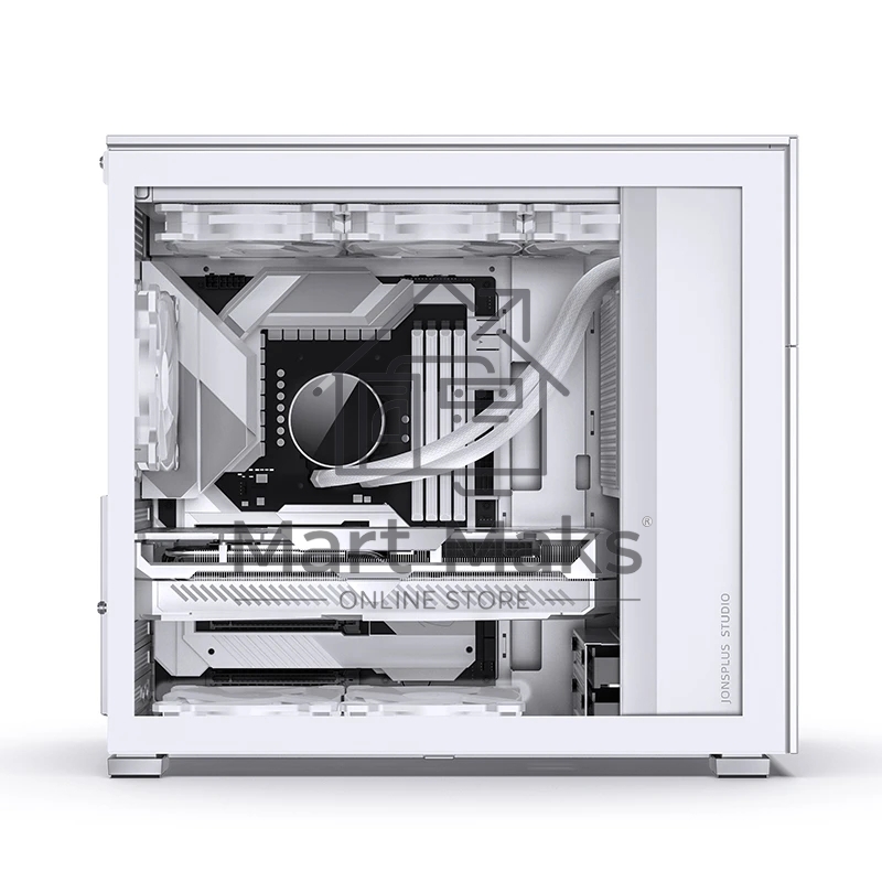 Корпус без блока питания Case JONSBO D41 STD, Midi-Tower, TG, no fan, 1xUSB-A 3.2 + 1xUSB-C 3.2, ATX, mATX White