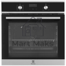 Встраиваемая электрическая духовка ELECTROLUX EOF5F70X с конвекцией, объем 72 л, 8 режимов, очистка каталитическая задняя стенка, 2 стекла в дверце, направляющие проволочные + телескопические (1 уровень)