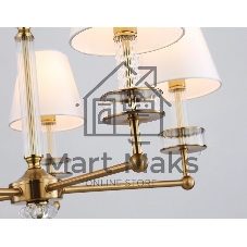 Люстра Ambrella light LH71021/5 BS/WH латунь/белый E14*5 max 40W D670*1130
