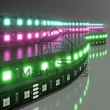 Лента светодиодная 5050 24V 60Led 14,4W IP20 RGB Black / 60Led 14,4W IP20 мульти