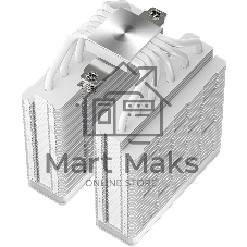 Кулер для процессора DEEPCOOL AG620 WH ARGb V2 LGA20XX/1700/1200/115X/AM5/AM4 (9шт/кор, TDP 260W, PWM, ARGb DUAL Fan 120мм, 6 тепл. трубок, белый) RET