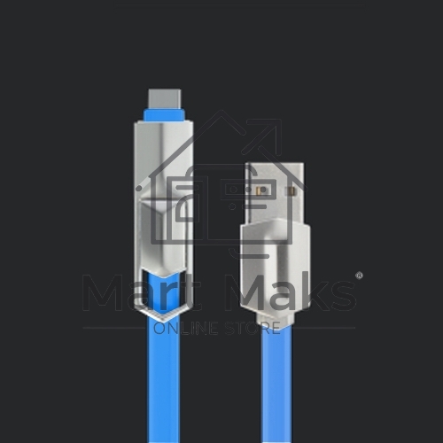 Кабель USB ACD-DUAL Lightning / MicroUSB ~ USB-A 2в1, TPE, 1м, синий (ACD-U924-CML)
