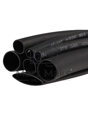 Набор термоусадочных трубок Rexant 29-0107 10 см №7 черные (КЛЕЕВОЙ)